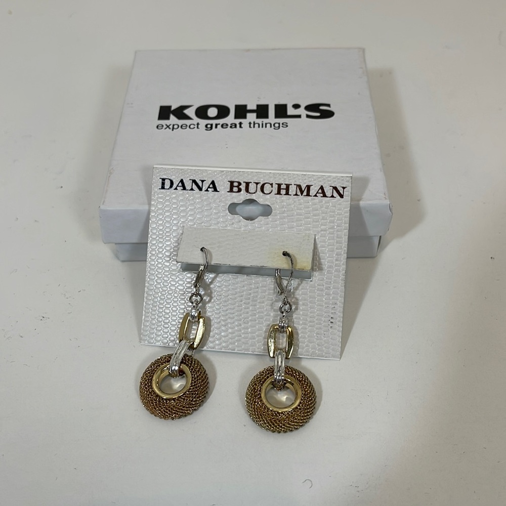NWT Dana Buchman Two Tone Earrings